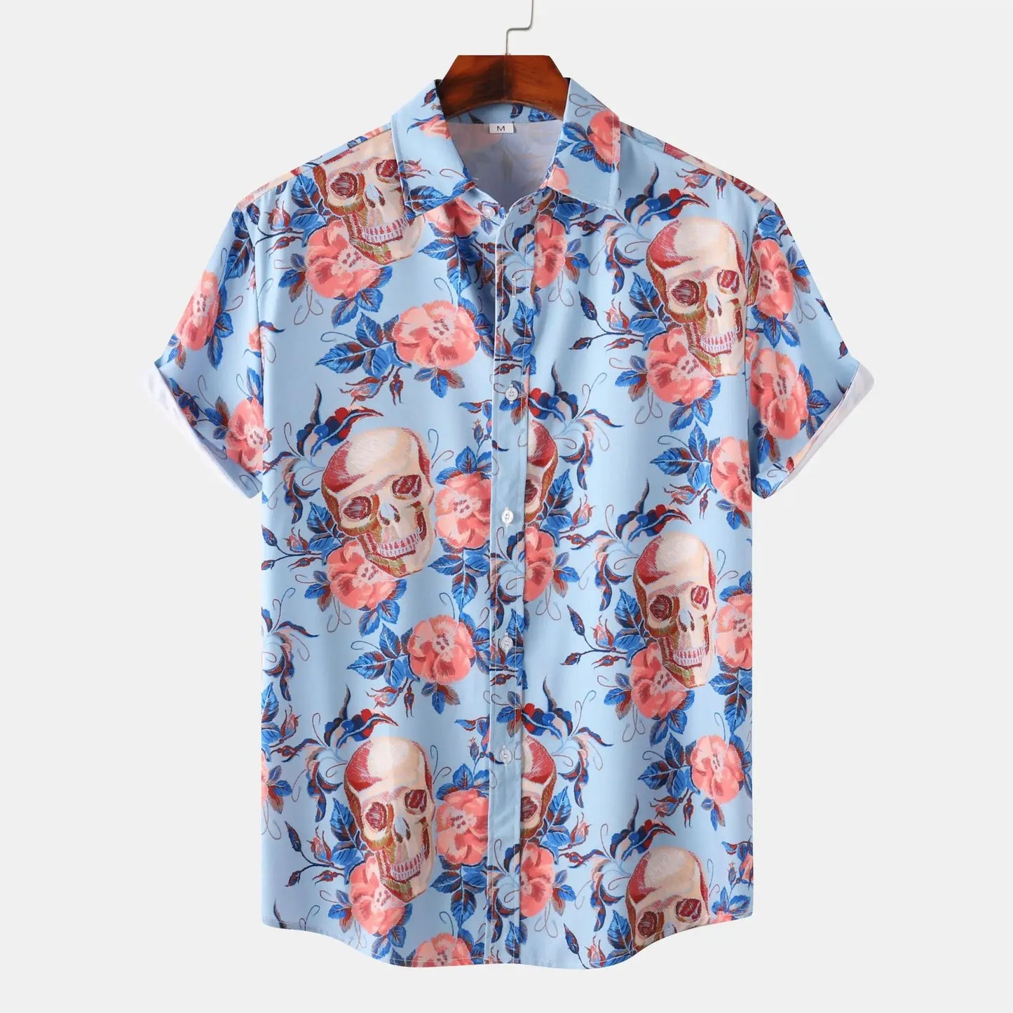 Men's Full Size Printed Short Sleeve Casual Shirt Plus Size