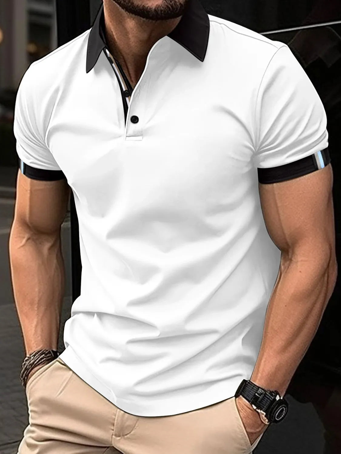 Men's Full Size Collared Neck Short Sleeve Polo Plus Size