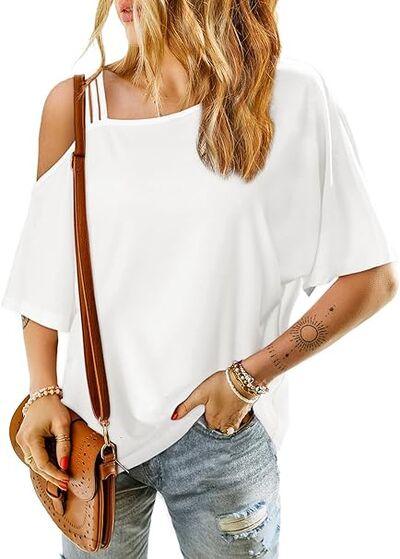 Asymmetrical Neck Half Sleeve T-Shirt