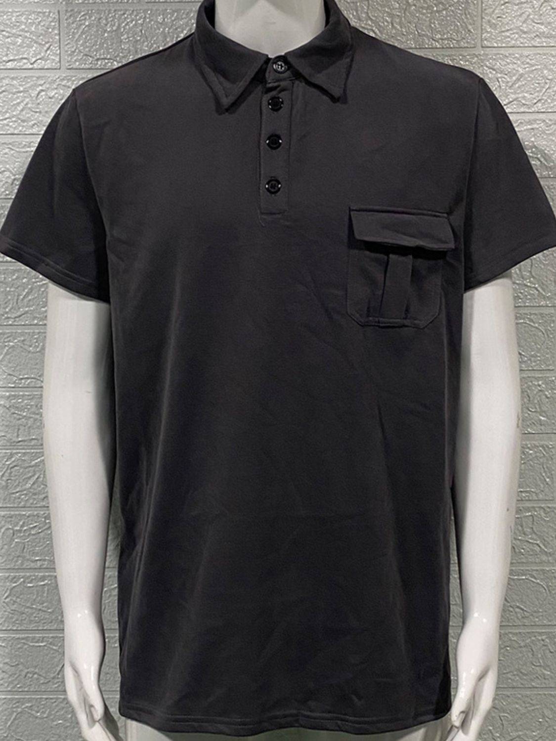 Men's Full Size Collared Neck Short Sleeve Polo Plus Size