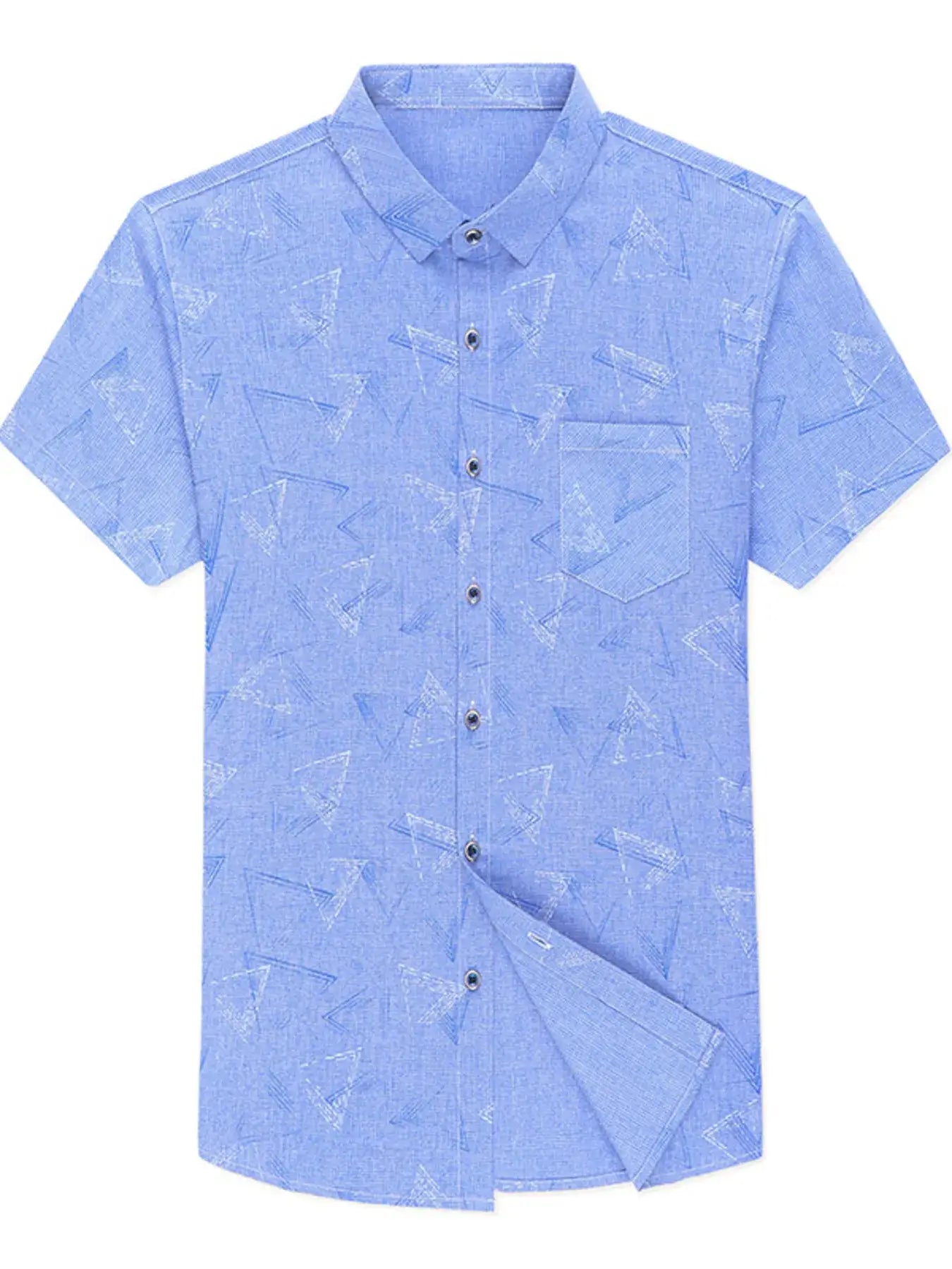 Men's Plus Size Geometric Print Short Sleeve Shirt