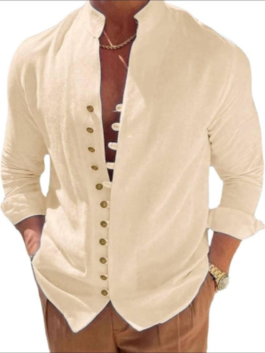 Men's Full Size Button Front Long Sleeve Shirt Plus Size