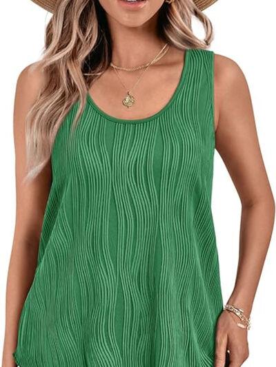 Round Neck Wide Strap Tank