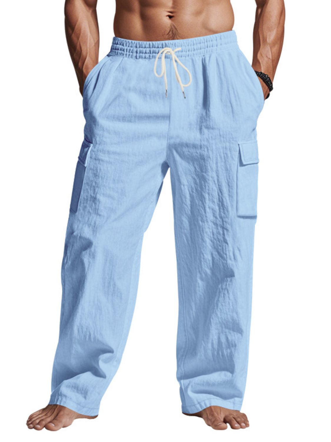 Men's Full Size Drawstring Pants with Pockets Plus Size - Clothes For Her Online Store