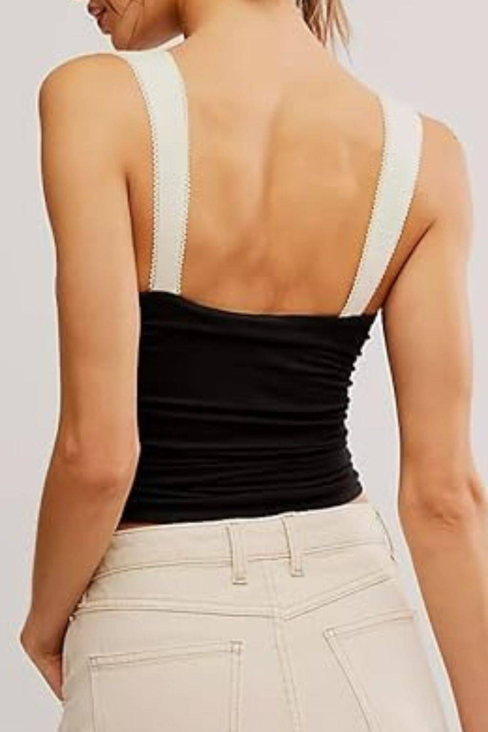 Square Neck Wide Strap Cami - Clothes For Her Online Store