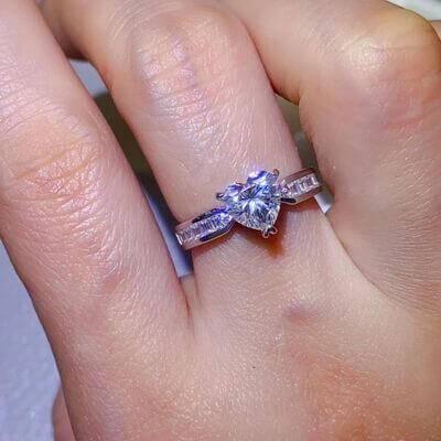 1 Carat Moissanite 925 Sterling Silver Ring - Clothes For Her Online Store