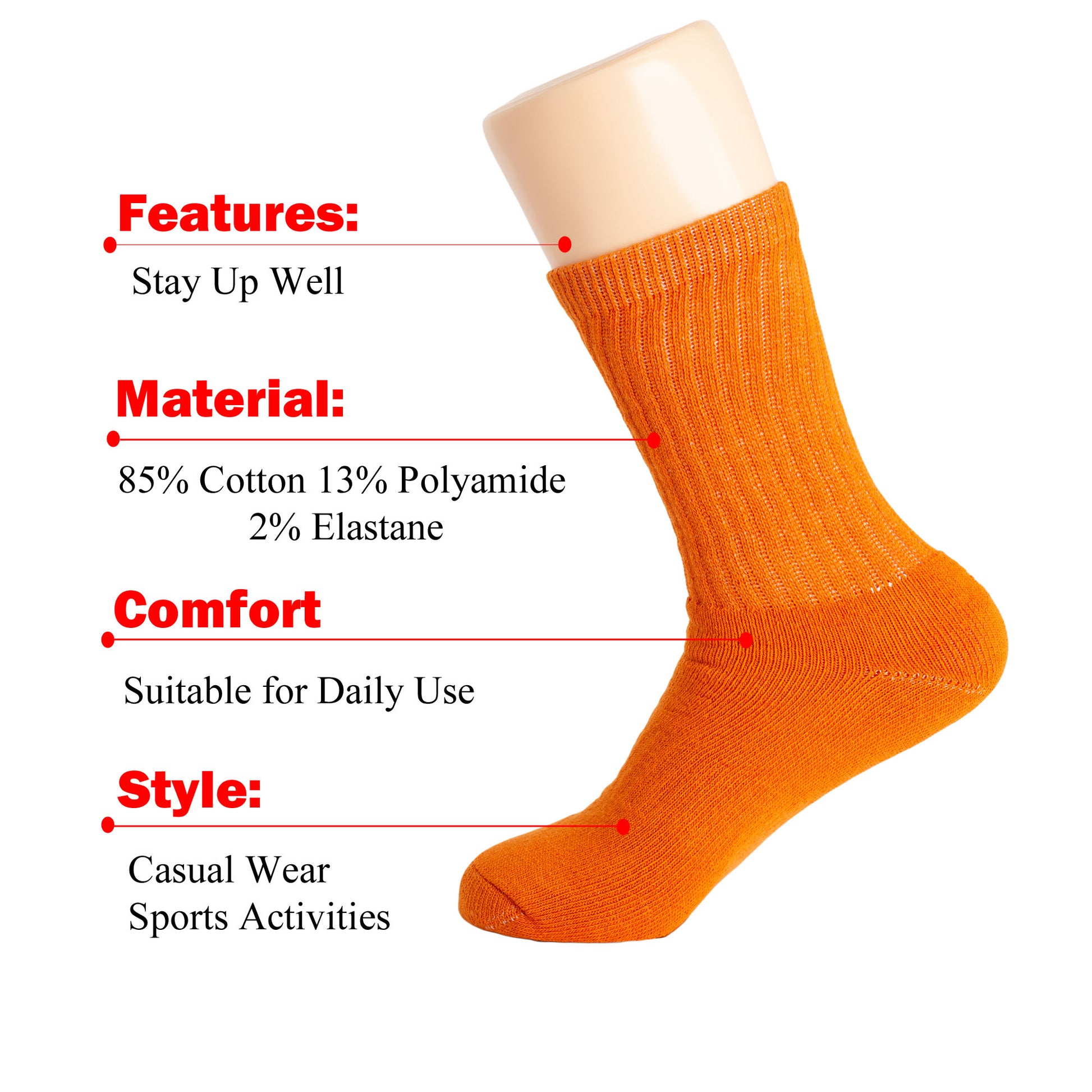 Orange Crew Socks for Women 3 Pairs Halloween Socks