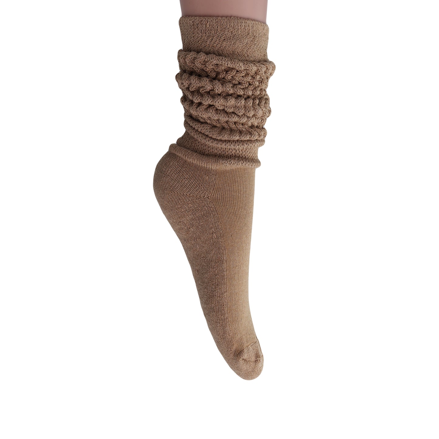 Beige Slouchy Scrunch Socks for Women Heavy Slouch Knee High Socks