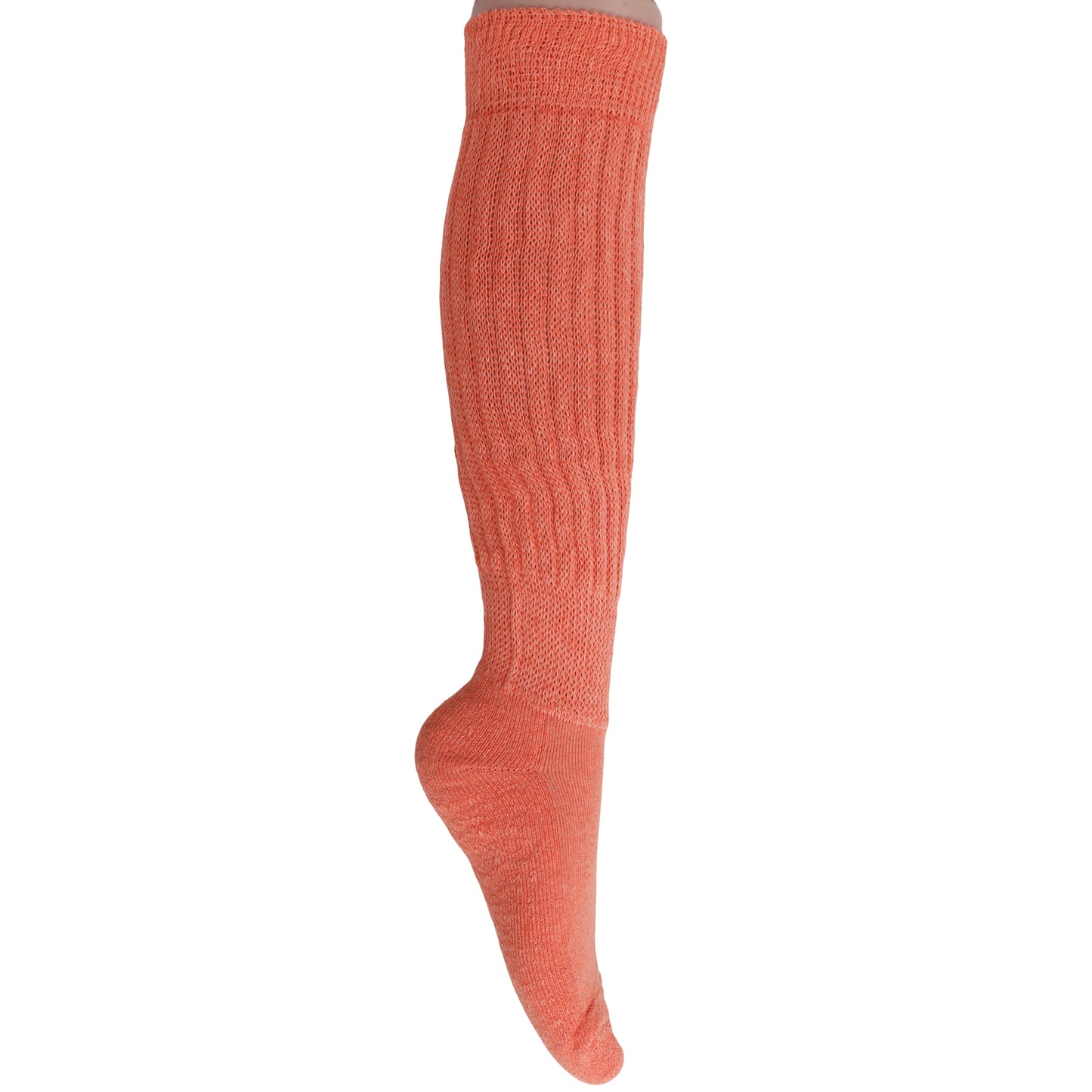 Light Orange Slouch Socks for Women Cotton Knee High Shoe Size 5 to 10