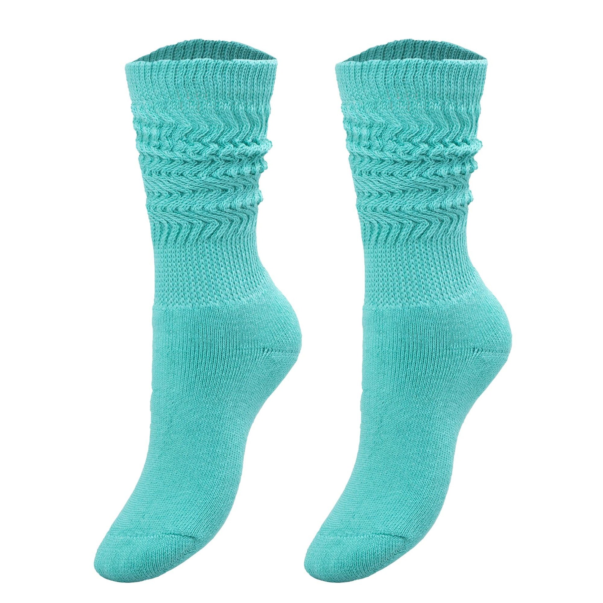 Turquoise Blue Kids Slouch Socks 1 Pair Knee High Socks 3-15 Years Old