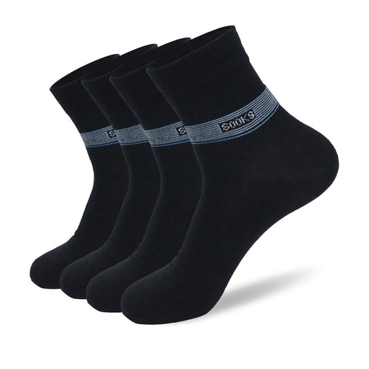 Horizontal stripes trendy black socks solid color sports breathable