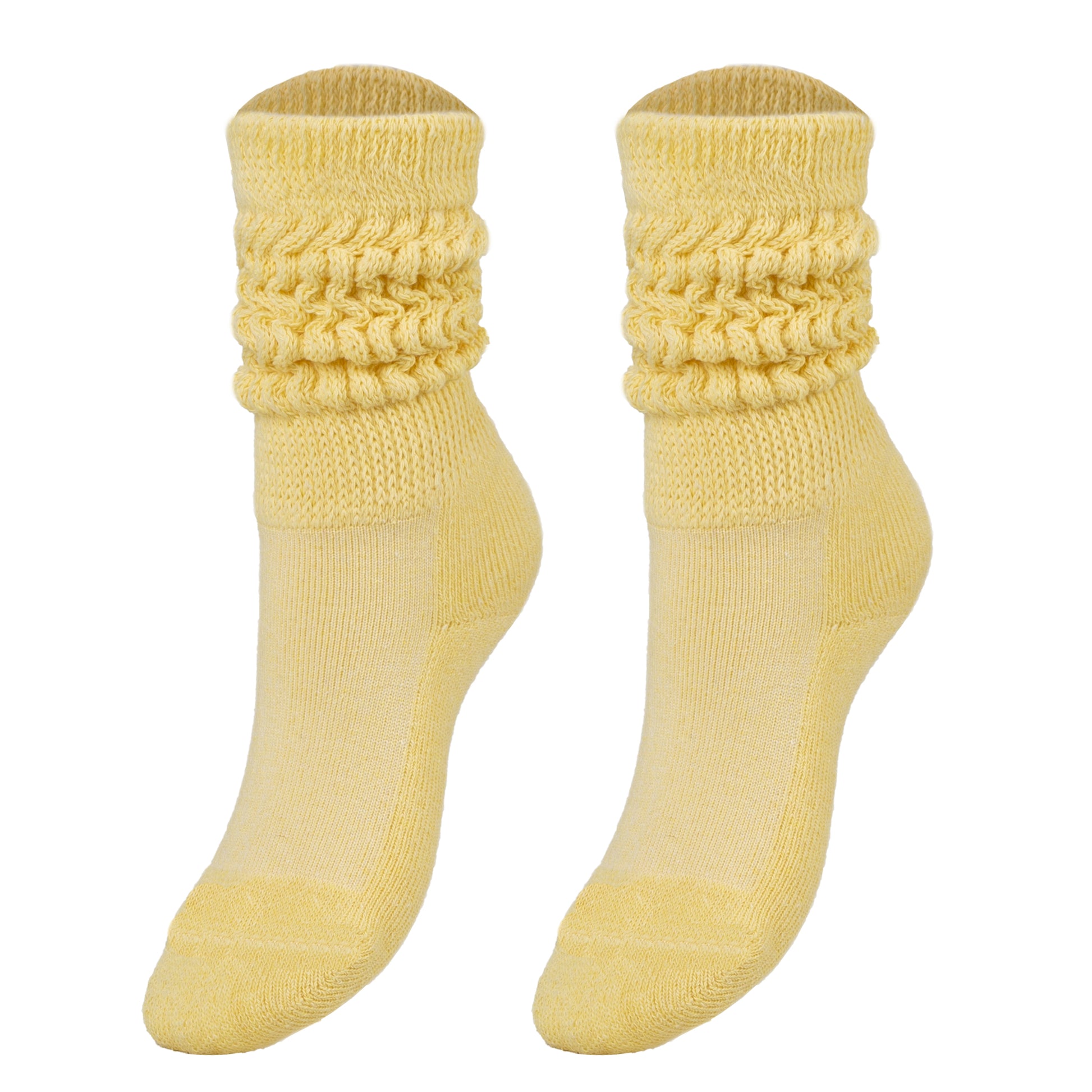 Yellow Kids Slouch Socks Knee High 1 Pair Scrunch Socks 3-15 Years Old