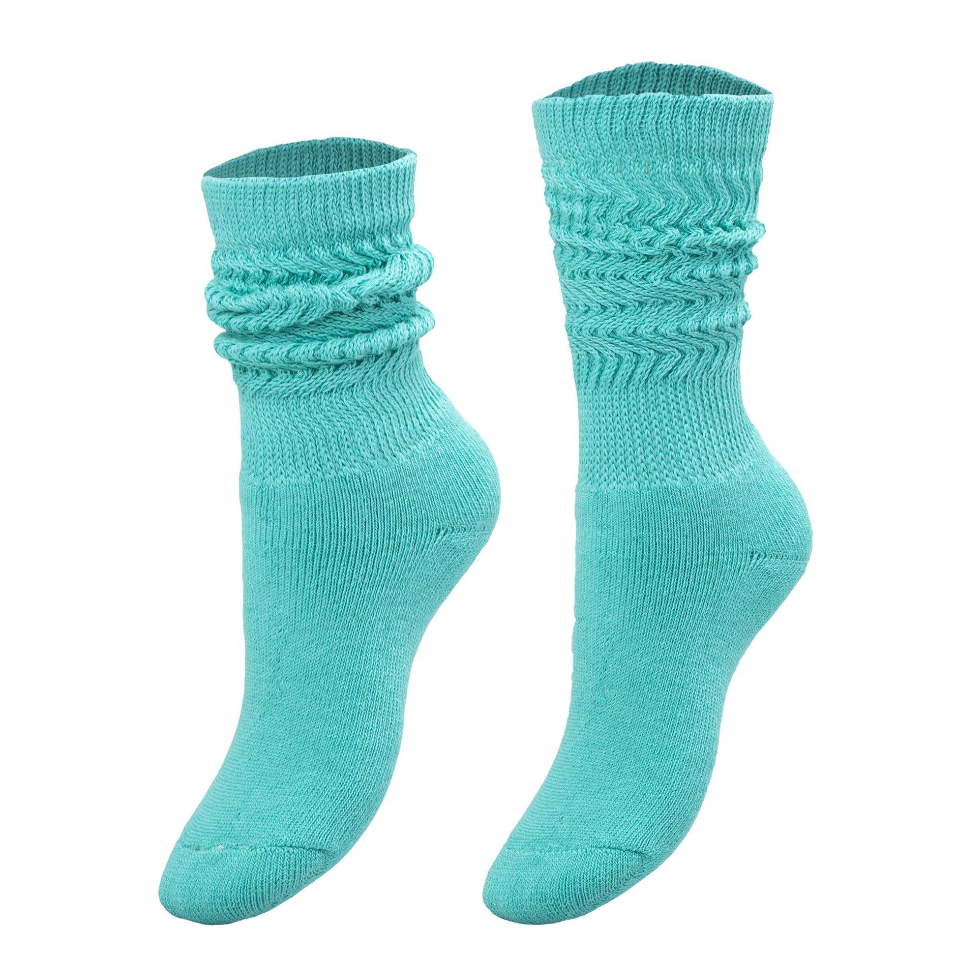 Turquoise Blue Kids Slouch Socks 1 Pair Knee High Socks 3-15 Years Old