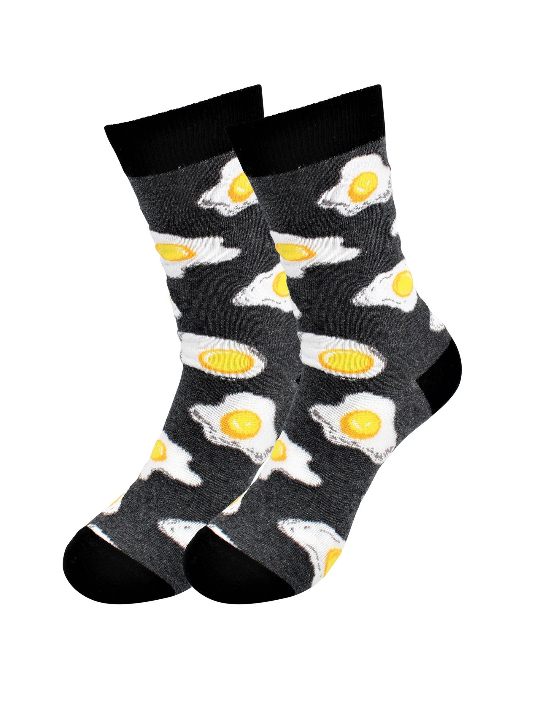 Cozy Designer Trending Food Socks - Eggs - for Men and Women