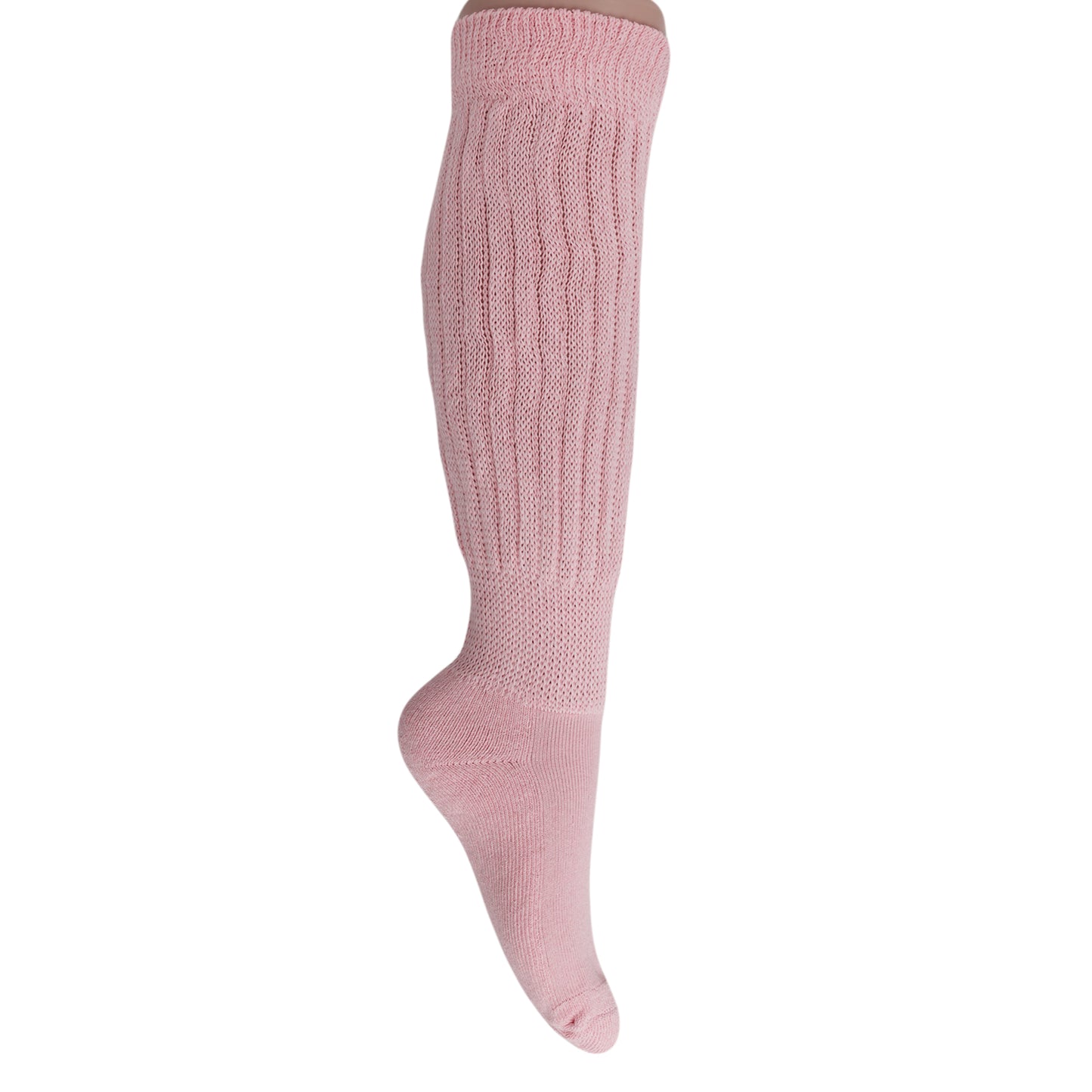 Pink Slouch Socks for Women Knee High Boot Long Cotton Scrunch Socks