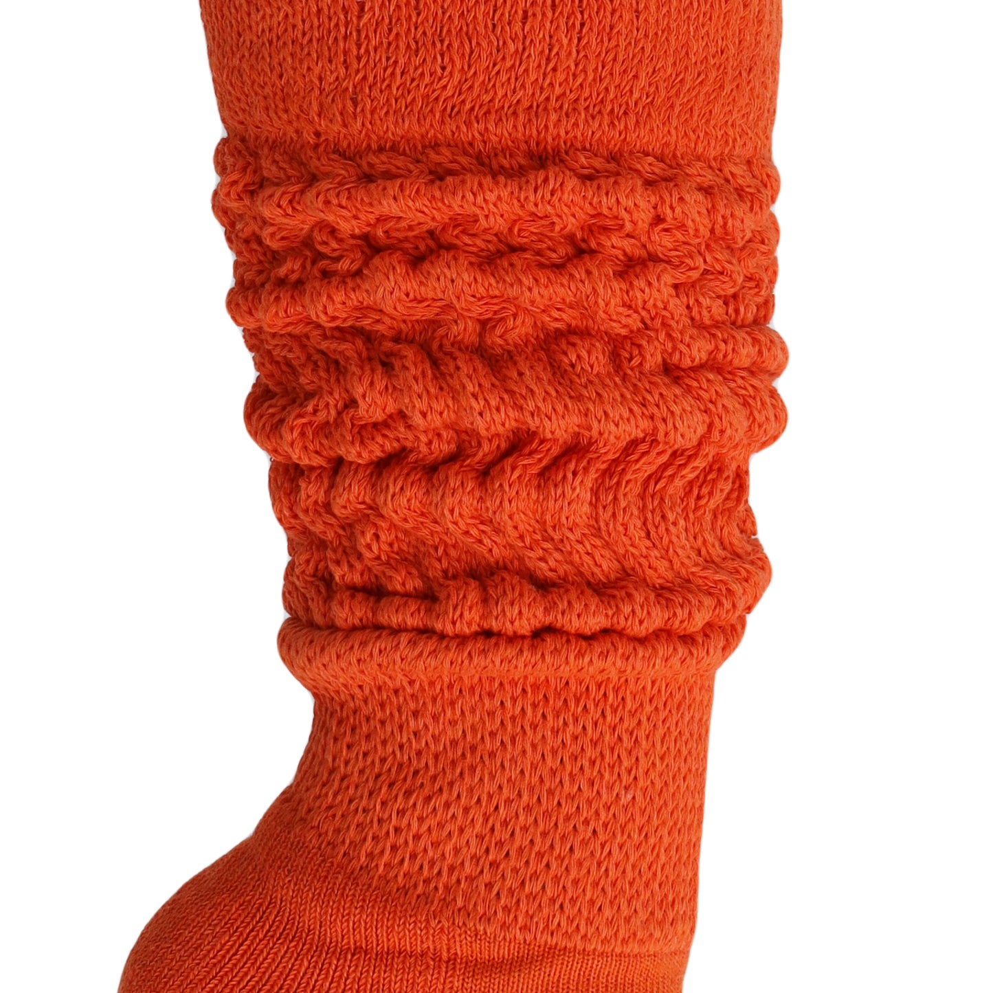 Orange Slouchy Scrunch Socks for Women Premium Cotton Boot Socks