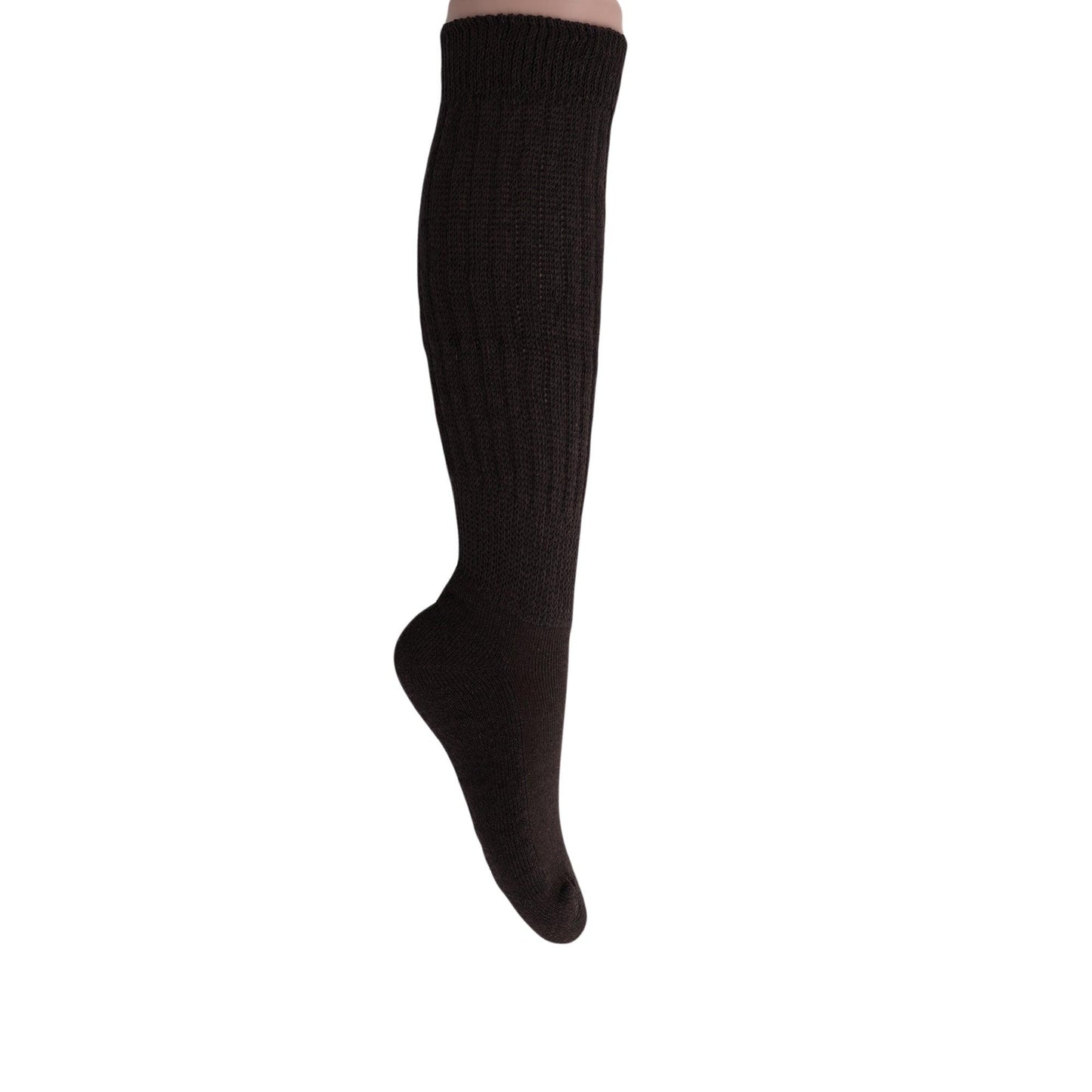 Brown Slouch Socks for Women Knee High Boot Long Cotton Scrunch Socks