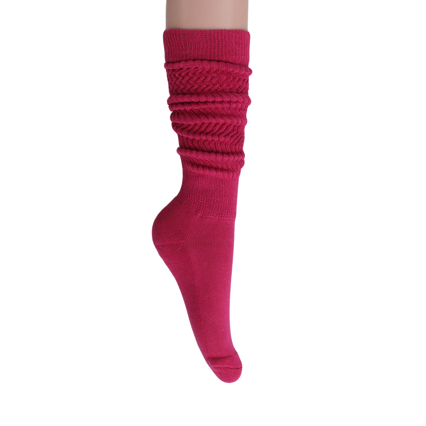 Fuchsia Slouch Socks for Women Boot Socks 2 Pairs Shoe Size 5 to 10