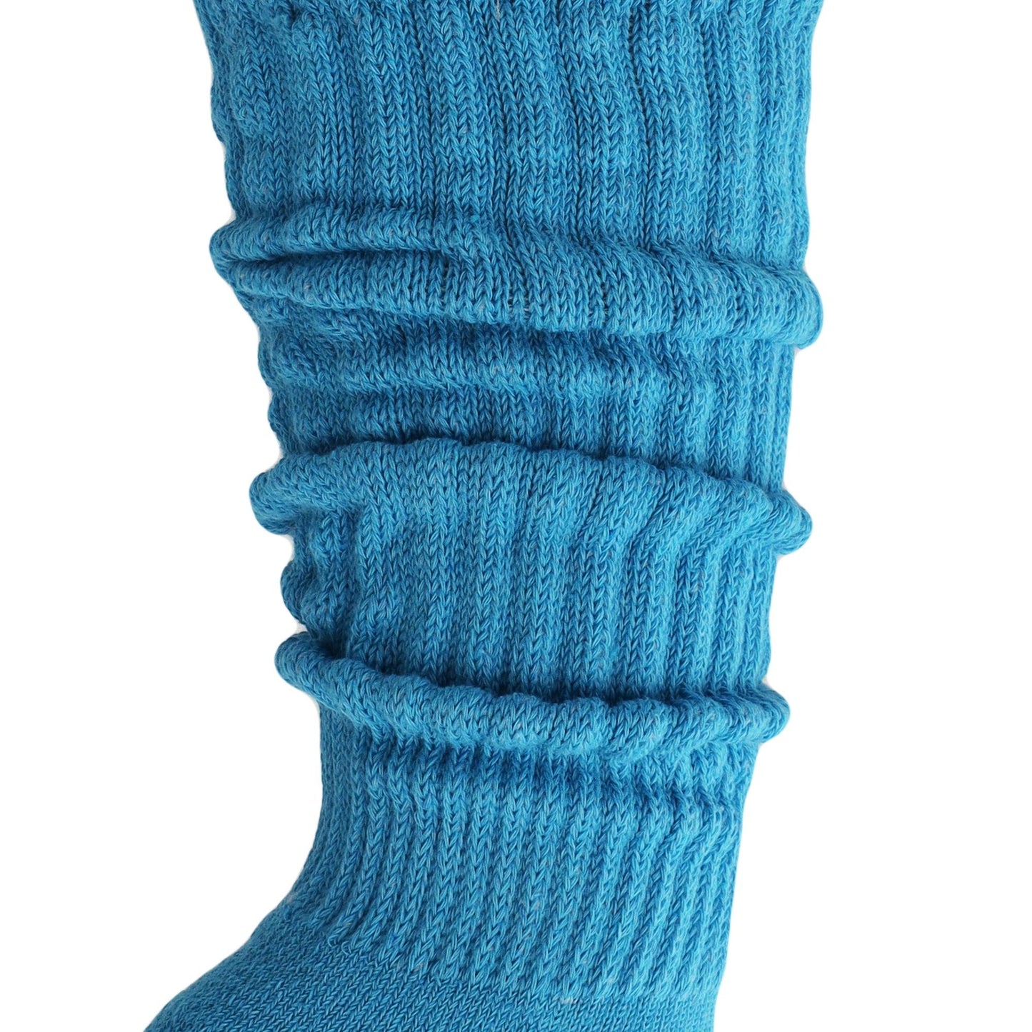 Turquoise Slouch Socks for Women Scrunch Calf Socks Shoe Size 5 to 10