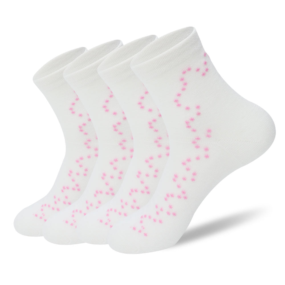 New arrival pink dot curve solid color ins cute all-match socks White