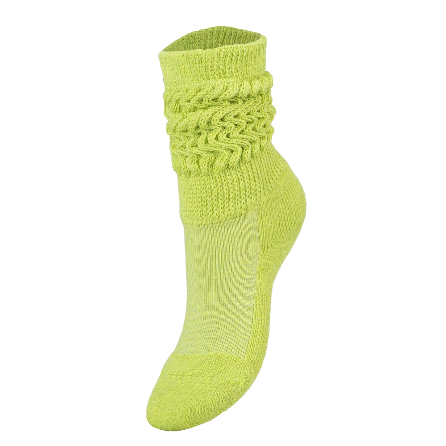 Light Green Kids Slouch Socks Knee High Cotton Scrunch Socks 1 Pair