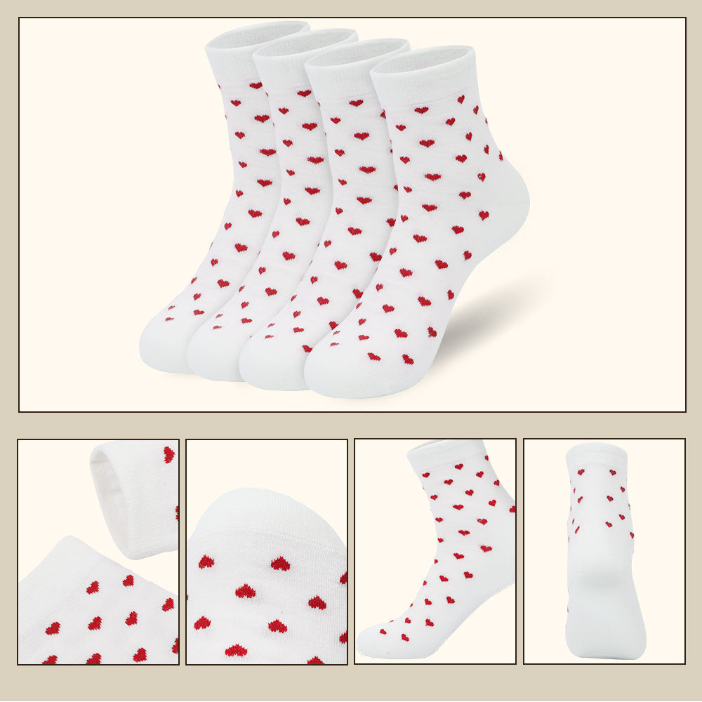 A pair of full peach heart socks for girls spring and summer mid-tube