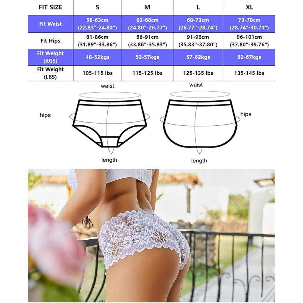 Women' s Underwear Lightweight Soft Lace High Waist Panties 5 Pack