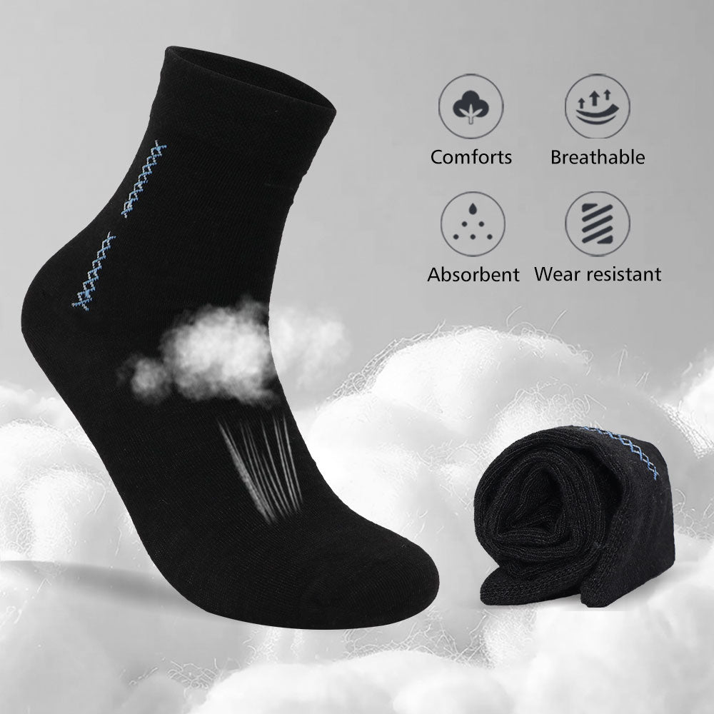 Vertical fork ramie trend sports breathable socks black