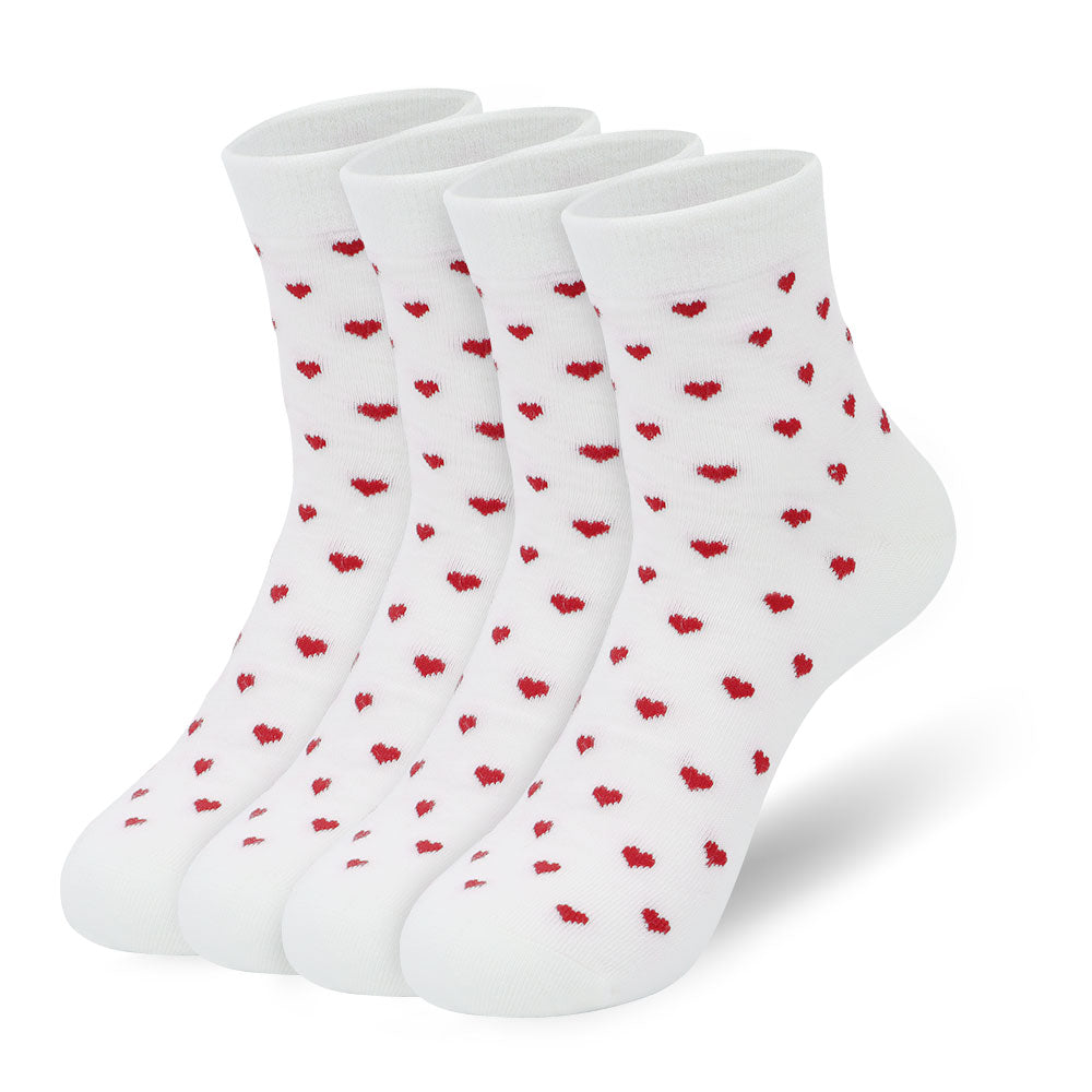 A pair of full peach heart socks for girls spring and summer mid-tube