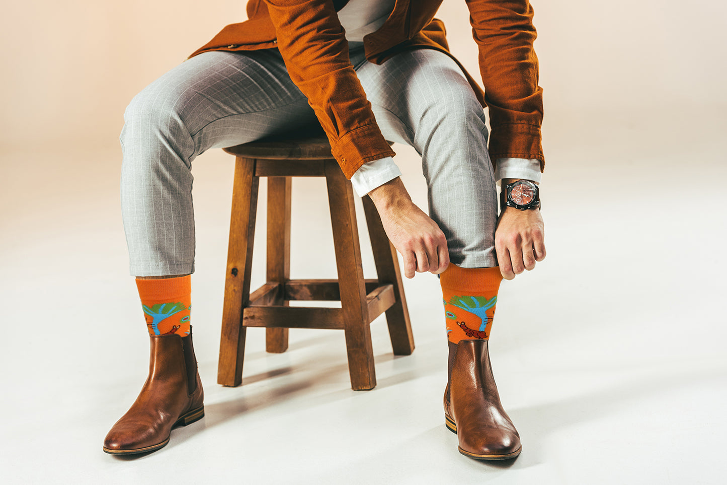 Sick Socks – Kangaroo ( Orange) – Casual Dress Socks