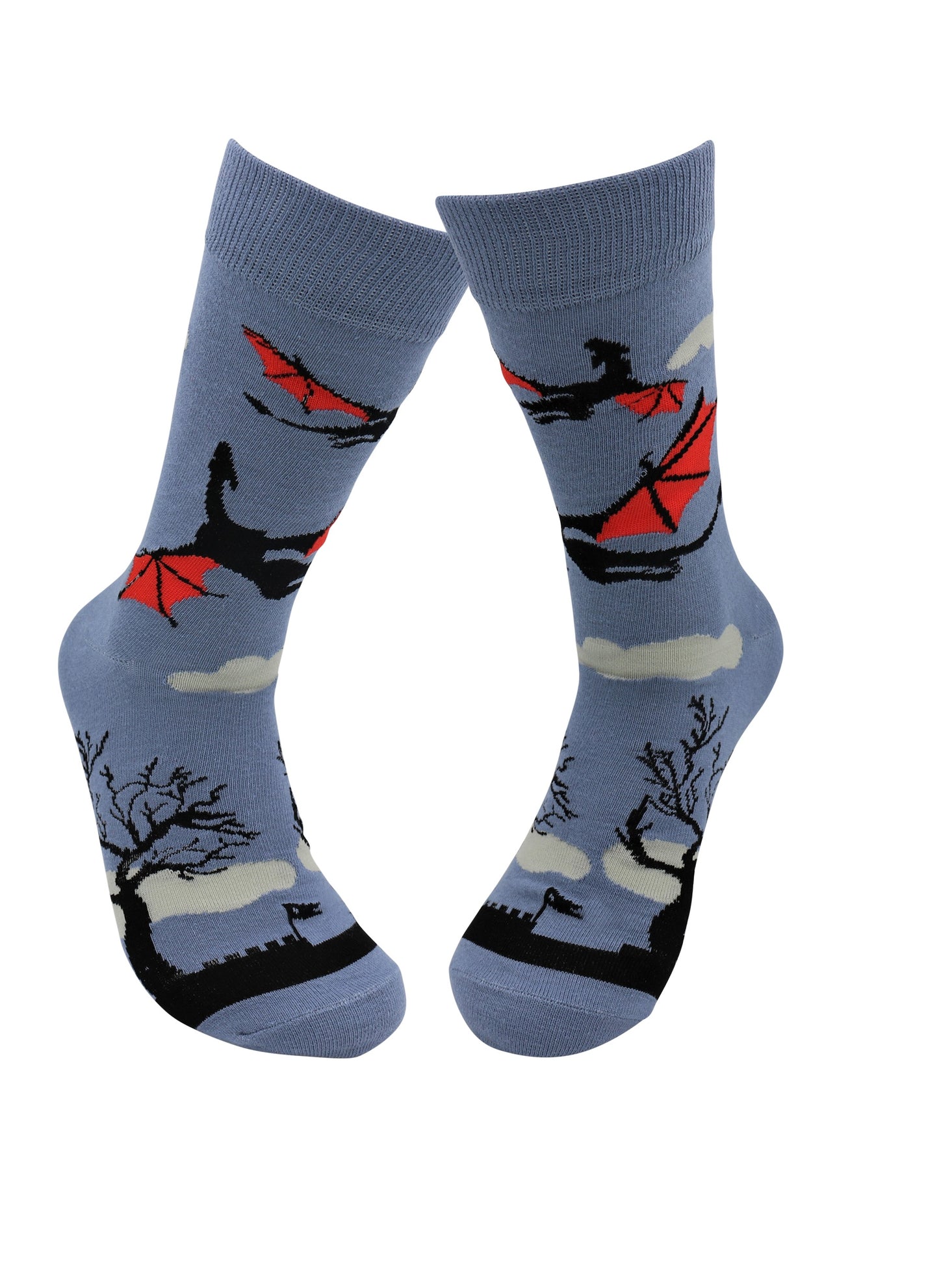 Sick Socks – Dragon (Grey) – Exotic Animals Casual Dress Socks