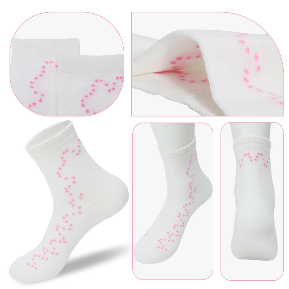 New arrival pink dot curve solid color ins cute all-match socks White