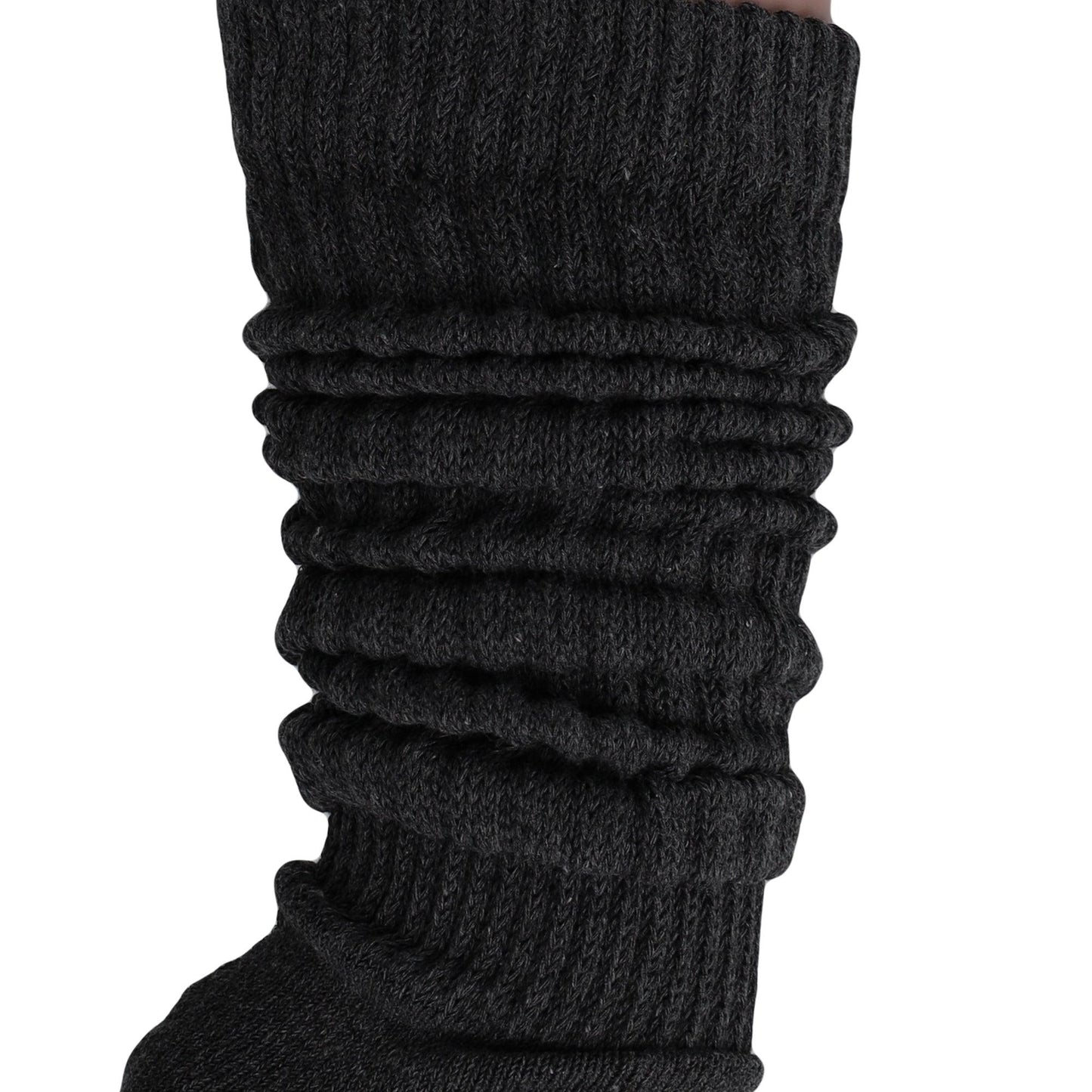 Dark Gray Slouchy Scrunch Socks for Women Knee High Elephant Socks