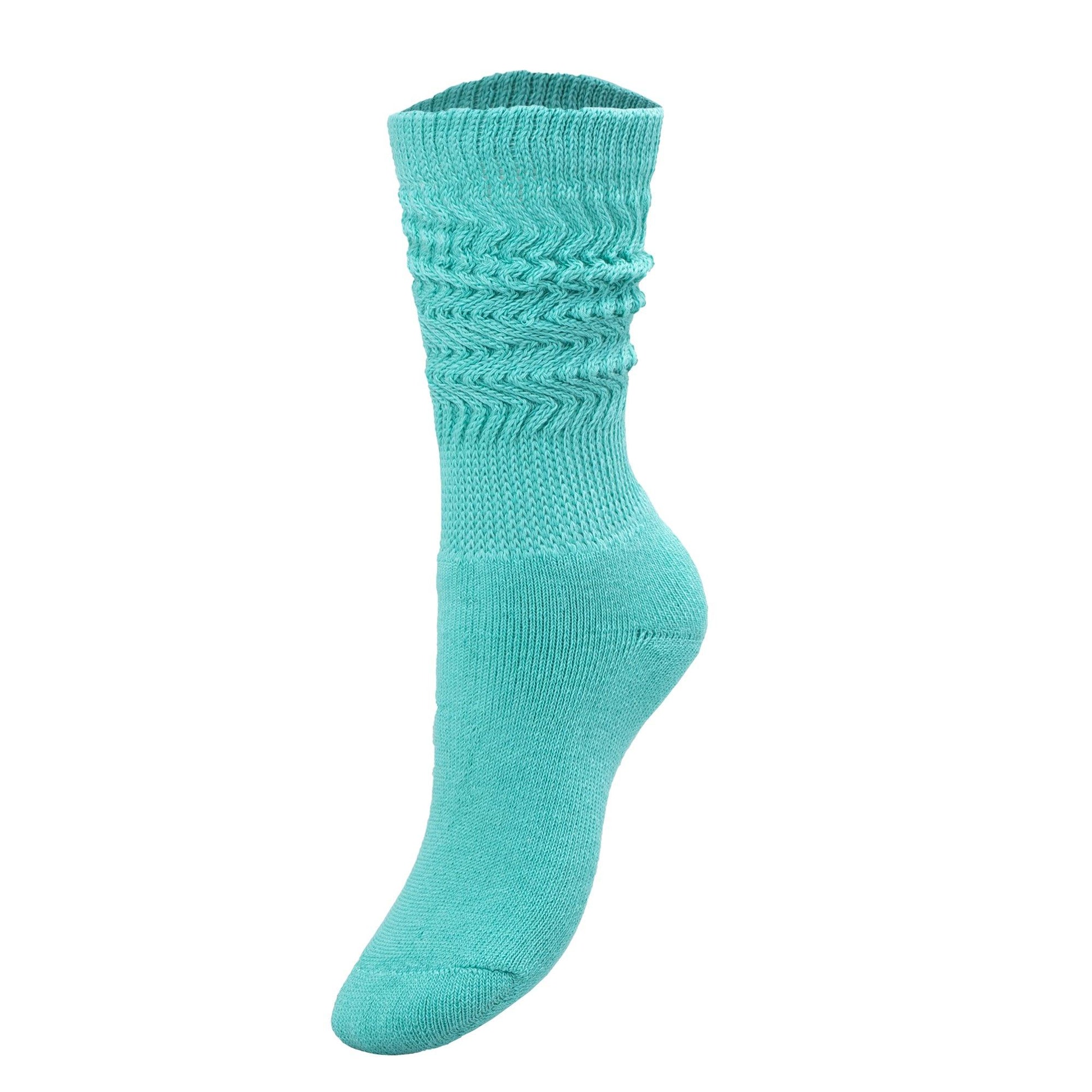 Turquoise Blue Kids Slouch Socks 1 Pair Knee High Socks 3-15 Years Old