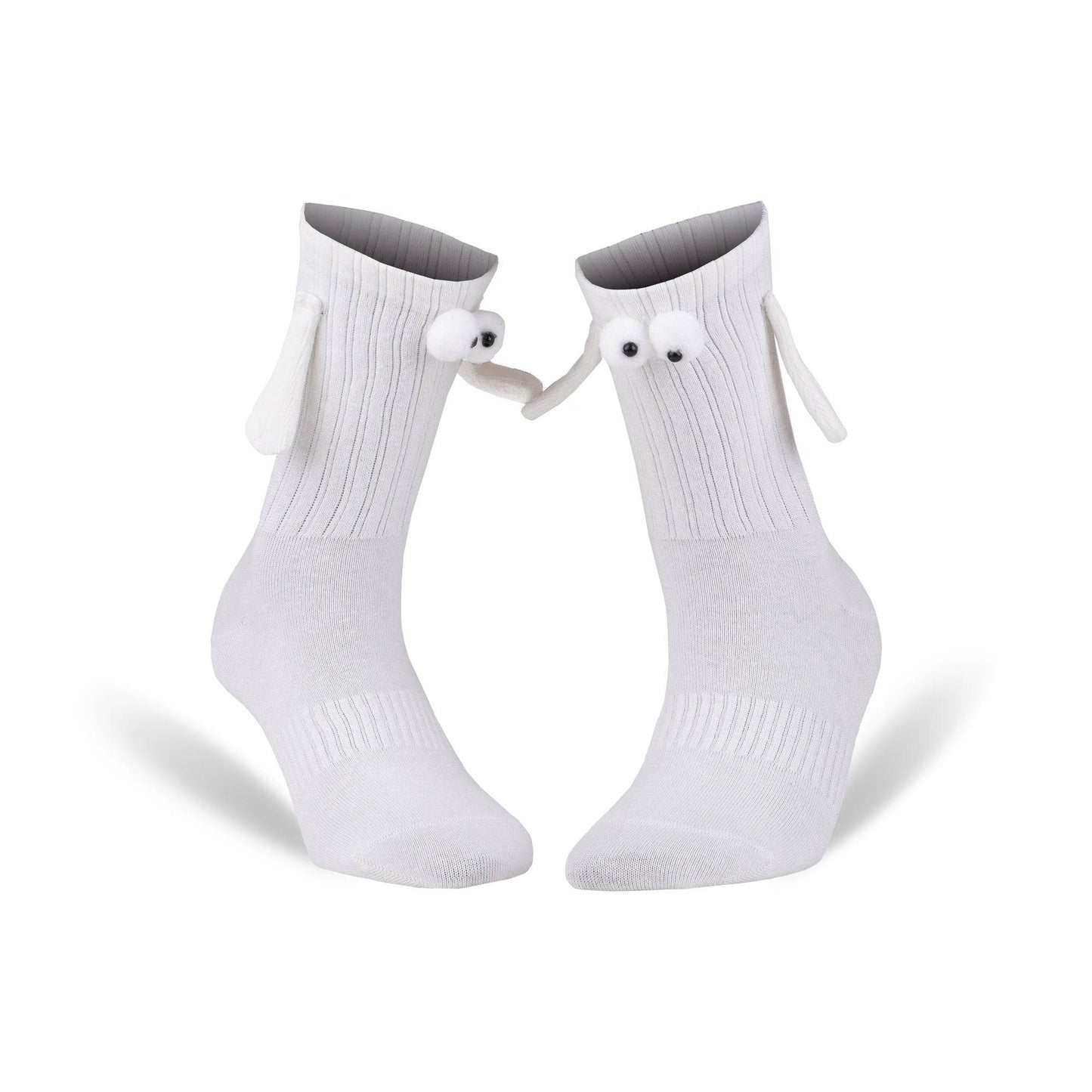 White Socks with Magnetic Hands Couple Socks for Valentines Day