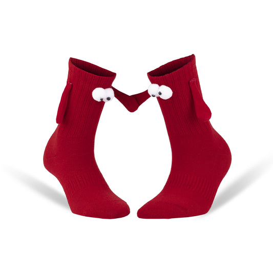 Red Magnetic Socks that Holding Hands Couple Socks for Valentine's Day