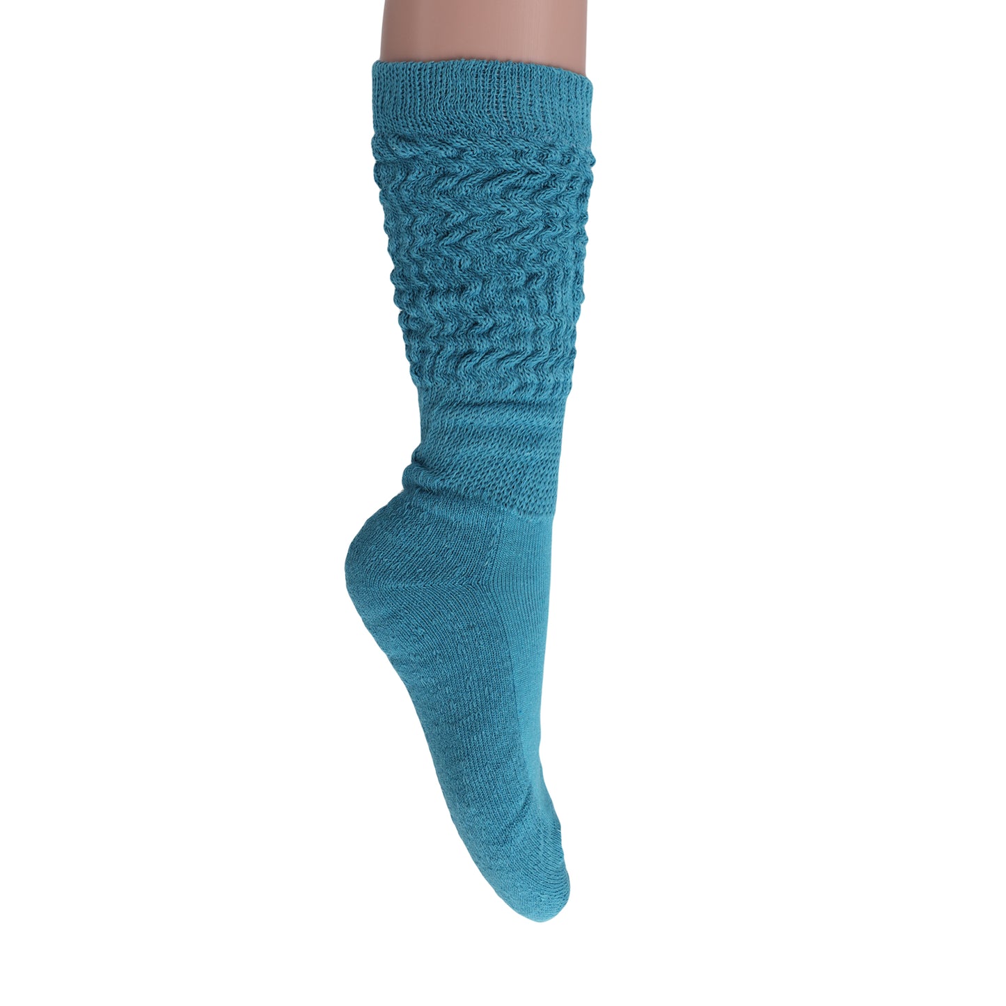 Premium Slouchy Scrunch Socks for Women Capri Blue Color