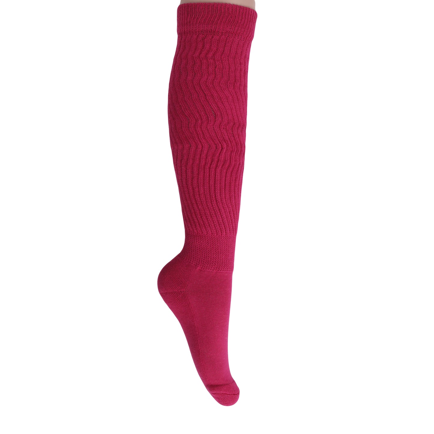 Fuchsia Slouch Socks for Women Boot Socks 2 Pairs Shoe Size 5 to 10