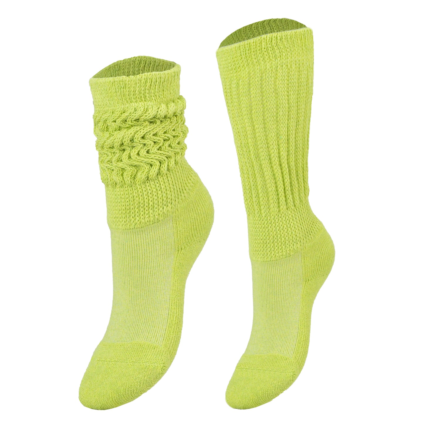 Light Green Kids Slouch Socks Knee High Cotton Scrunch Socks 1 Pair