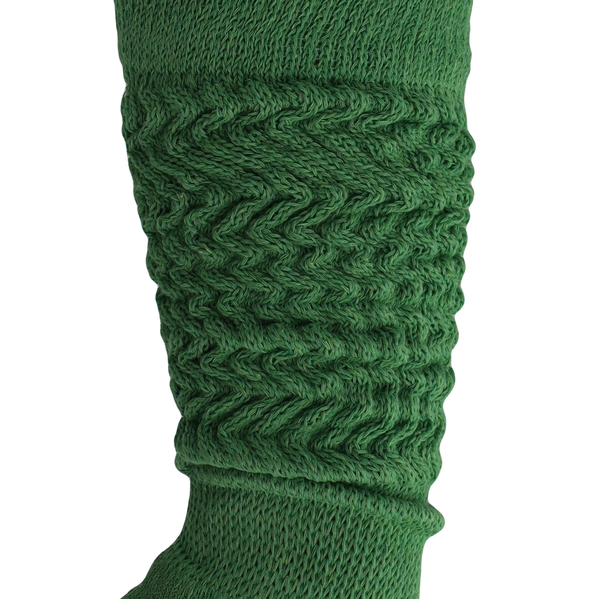 Green Slouch Socks for Women Premium Cotton Knee Socks