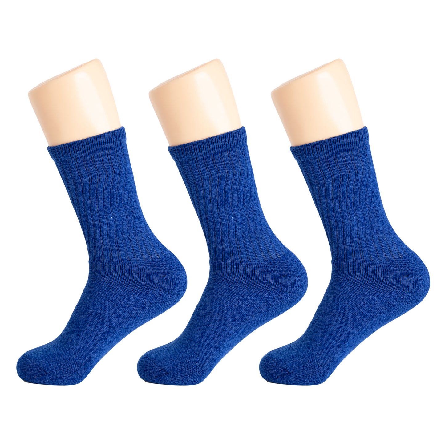 Royal Blue Crew Socks for Women Premium Cotton 3 Pairs