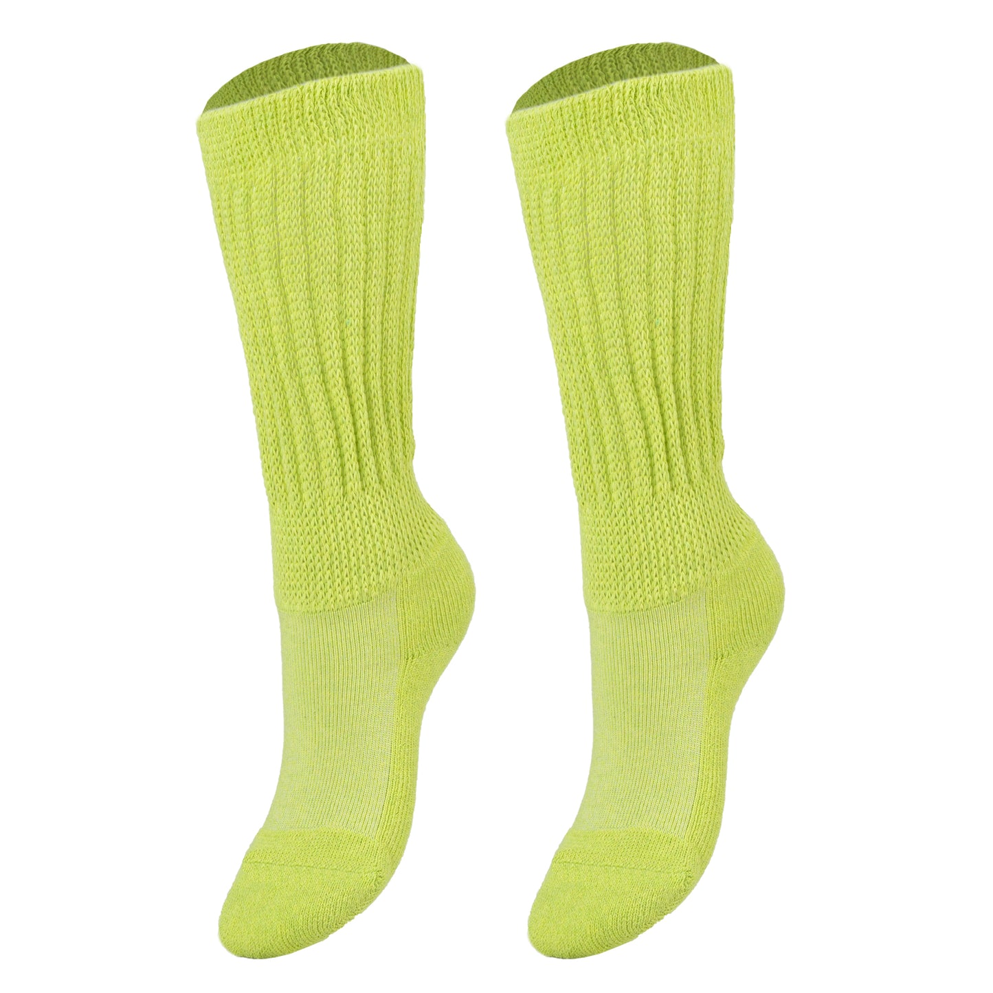 Light Green Kids Slouch Socks Knee High Cotton Scrunch Socks 1 Pair