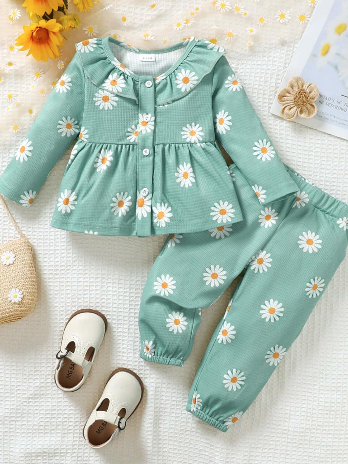 Children's Peplum Blouse and Pants Set