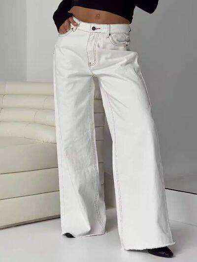 Wide Leg Jeans with Pockets