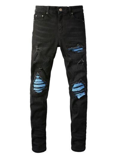 Men's Distressed Skinny Jeans - Clothes For Her Online Store