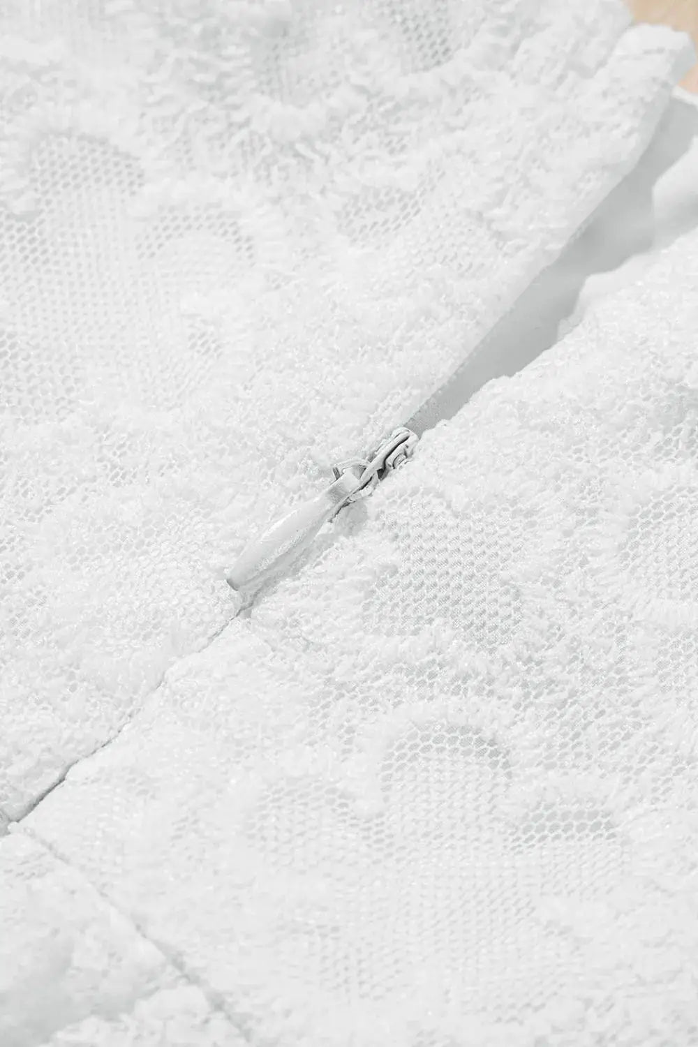 Lace Puff Sleeve Empire Waist Mini Dress - Clothes For Her Online Store
