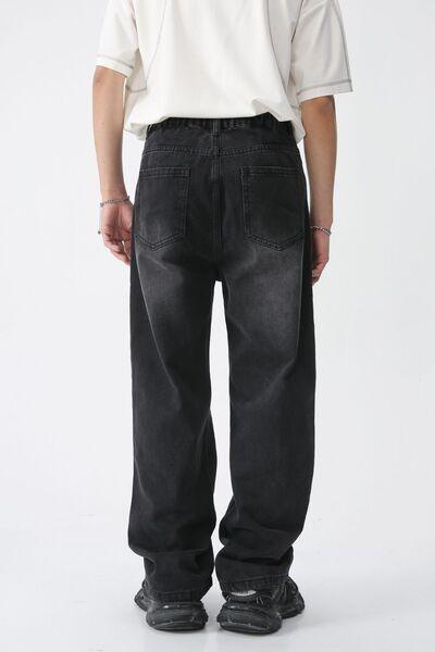 Distressed Mid Rise Men's Jeans