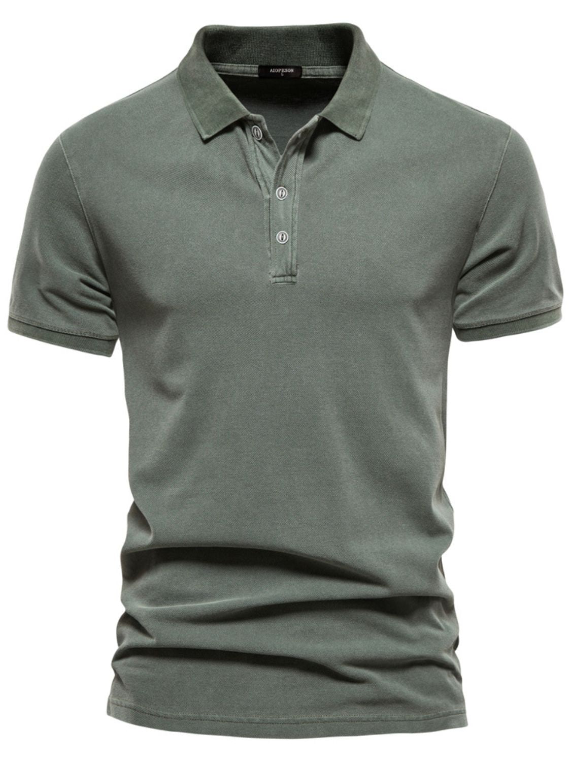 Men's Collared Neck Button Detail Short Sleeve Polo