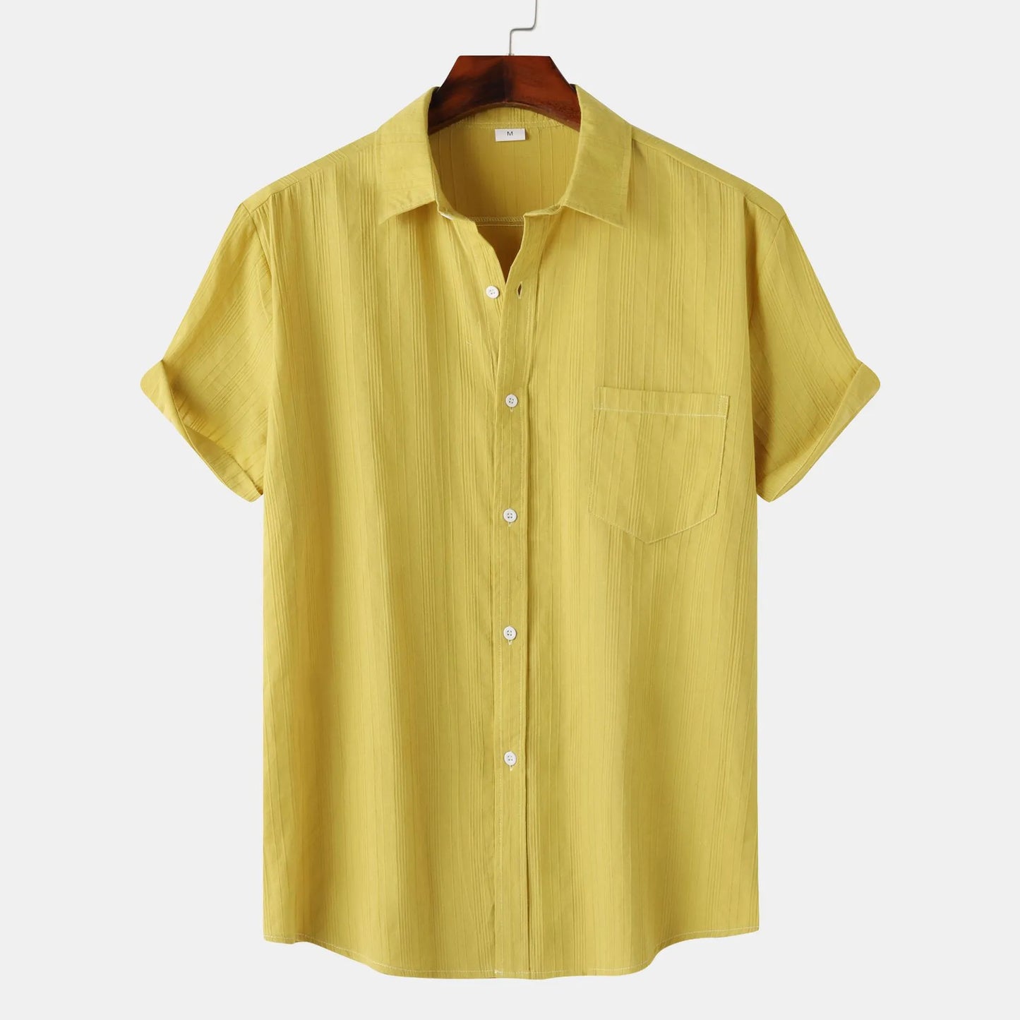 Men's Short Sleeve Button Down Shirt with Chest Pocket