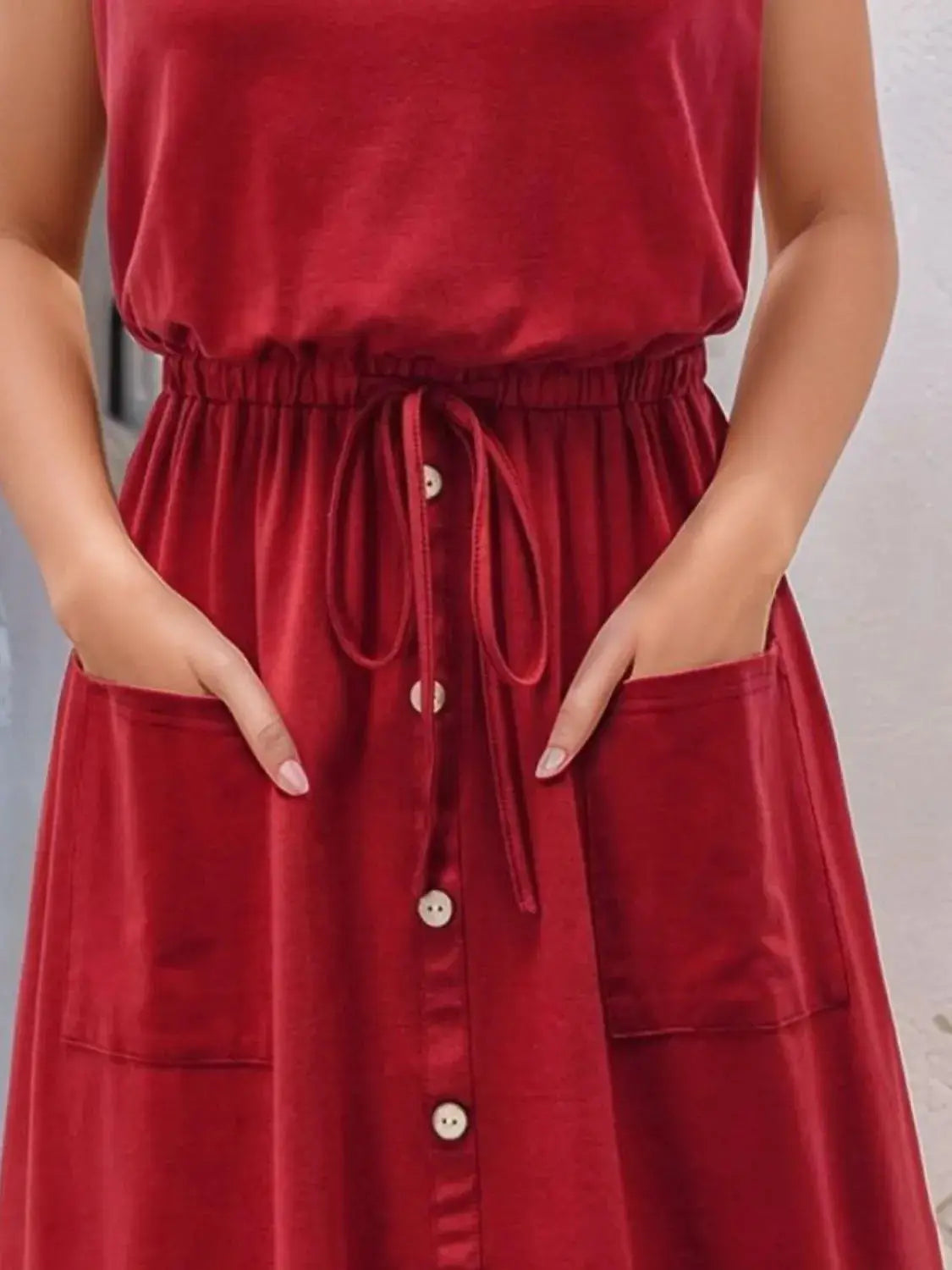 Full Size Round Neck Sleeveless Tank Dress Plus Size - Clothes For Her Online Store
